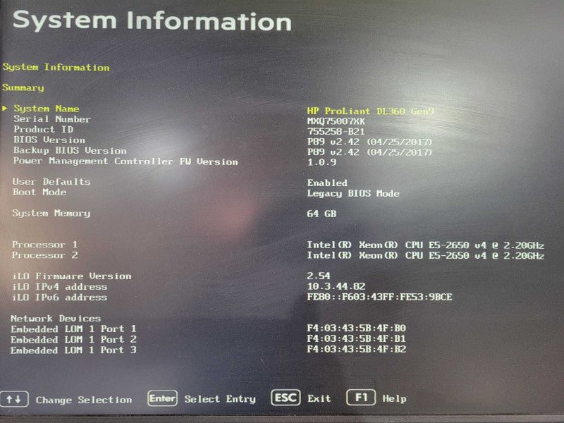 HP ProLiant DL360 Gen9 1U - 2x Xeon E5-2650 v4 64GB DDR4 P440ar 2x 500W PSU 2.5" !