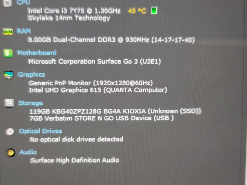 Microsoft Surface Go 3 i3-7Y75 8GB RAM 128GB SSD  β BudLap