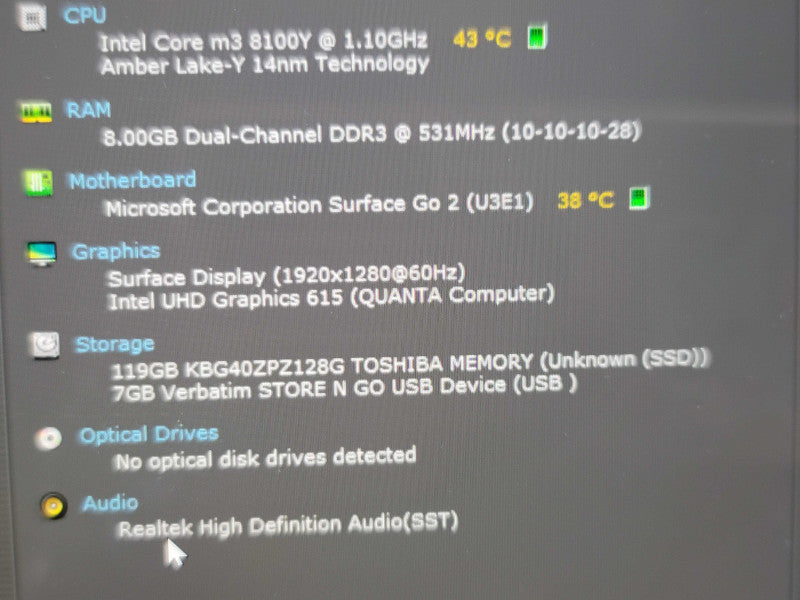 Microsoft Surface Go 2 m3 8100Y 8GB RAM 128GB SSD  β BudLap