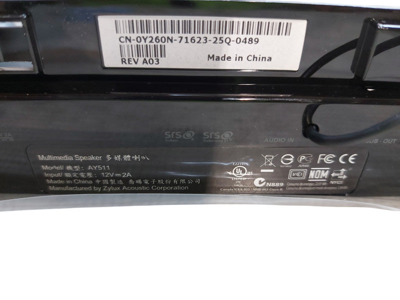 Dell Ay511 Stereo Soundbar Speakers