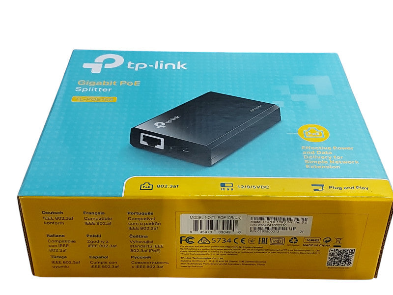 TP-Link TL-POE10R Gigabit PoE Splitter Adapter, IEEE 802.3af compliant