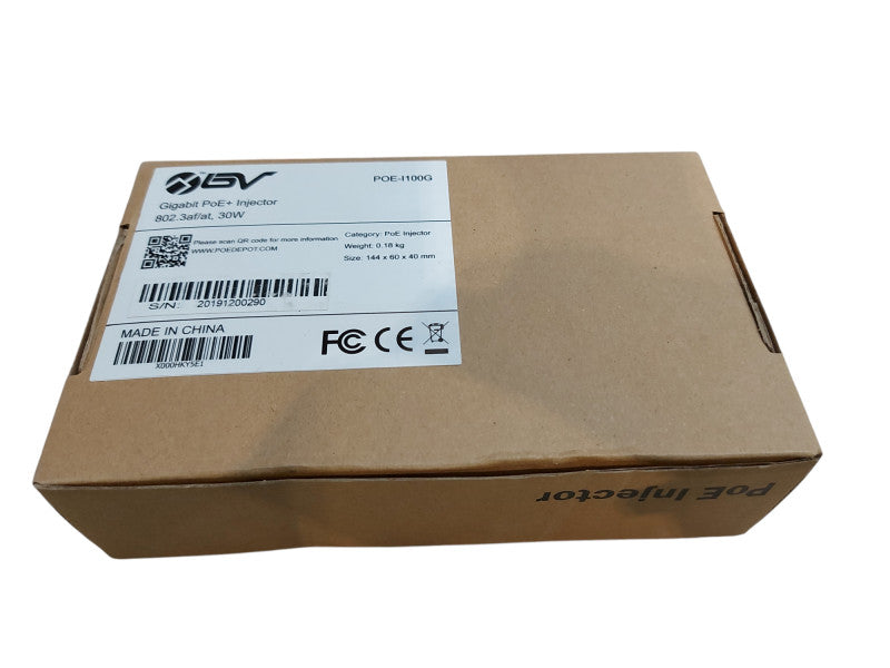 BV-Tech Gigabit PoE+ Injector, 30W | POE-I100G