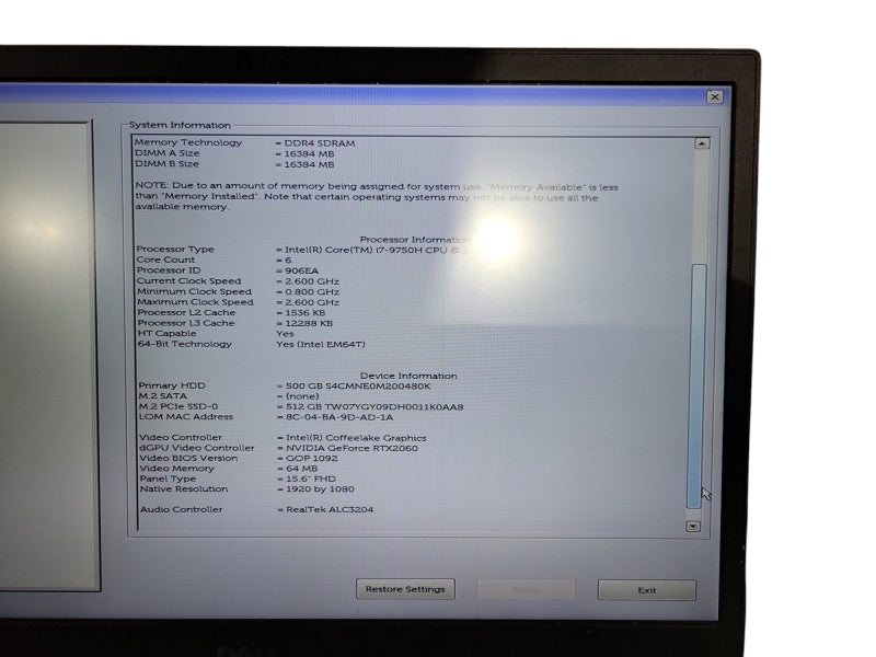 Dell G5 5590 15.6 FHD i7-9750H 32GB 512GB SSD RTX 2060 ! Lap200