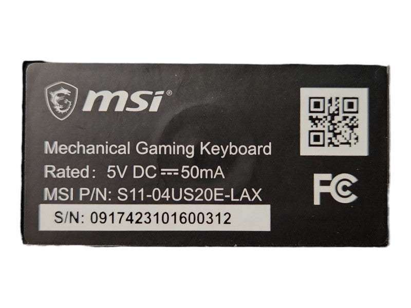 msi Mechanical Keyboard, S11-04US20E-LAX, READ