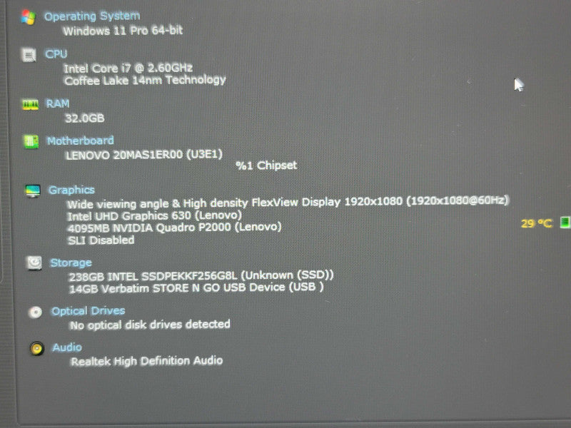Lenovo ThinkPad P52 i7-8850H 32GB DDR4 Quadro P2000 256GB SSD READ β Lap200