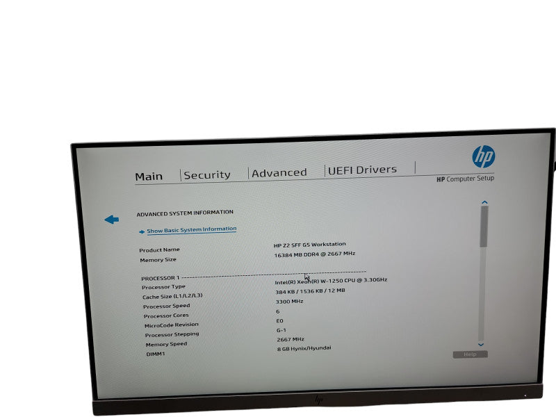 HP Z2 SFF G5 Workstation  Xeon W - 1250 @ 3.30GHz 16GB DDR4 Ram θ