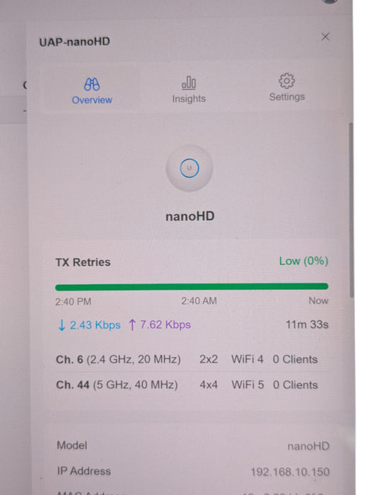 Ubiquiti UniFi nanoHD UAP-nano-HD WiFi 5 Wireless Access Point  -