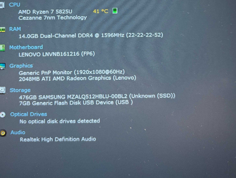 Lenovo ThikBook 14 G4 AMD Ryzen 7 5825U 16GB RAM 256GB SSD  Lap200