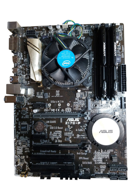 MotherBoard Asus Z170-P, Intel i7-6700 CPU 3.40GHz, 12GB RAM - NO HDD