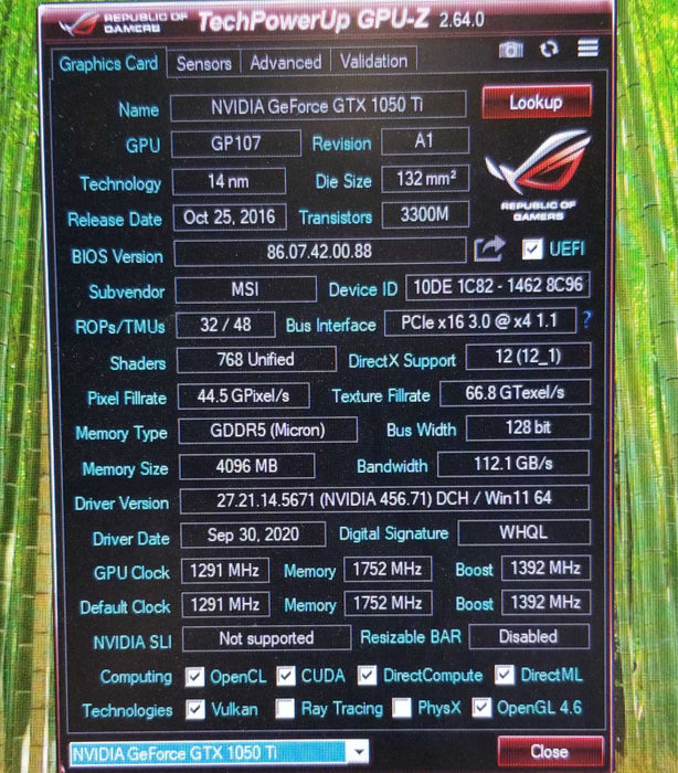 Nvidia GeForce GTX 1050Ti 4GB GDDR5 - Graphics Card