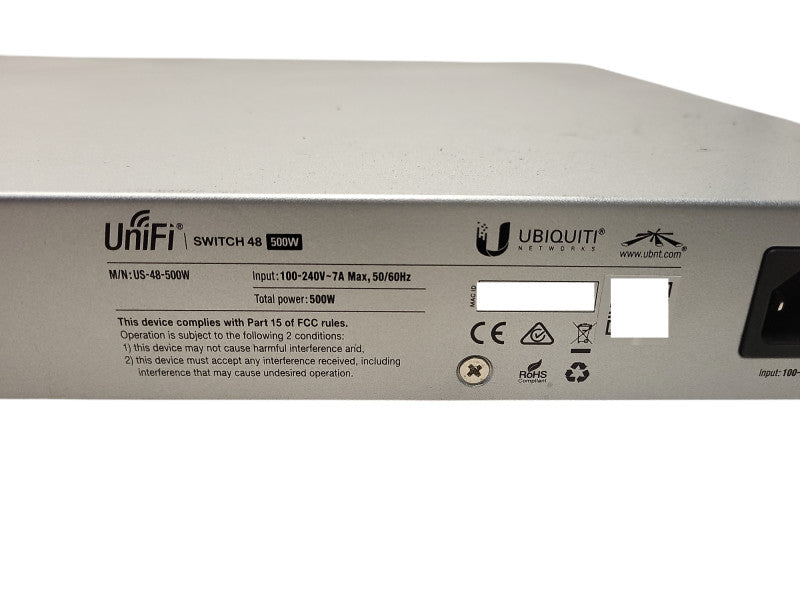 Ubiquiti Unifi US-48-500W 48-Port PoE Gigabit Switch READ $