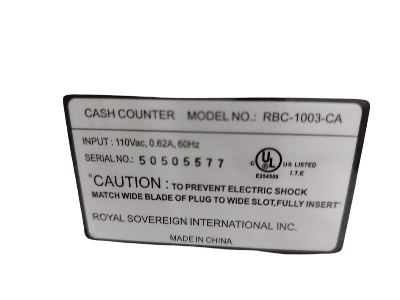 RS Royal Sovereign Bill Counter RBC-1003 Royal Electric Bill Counter Machin