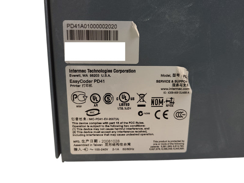 Intermec EasyCoder PD41 Thermal Label Printer PD41A41000002020 $