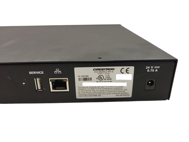 Crestron HD-MD6X2-4K-E 6x2 HDMI AV Switcher 4K UHD  $