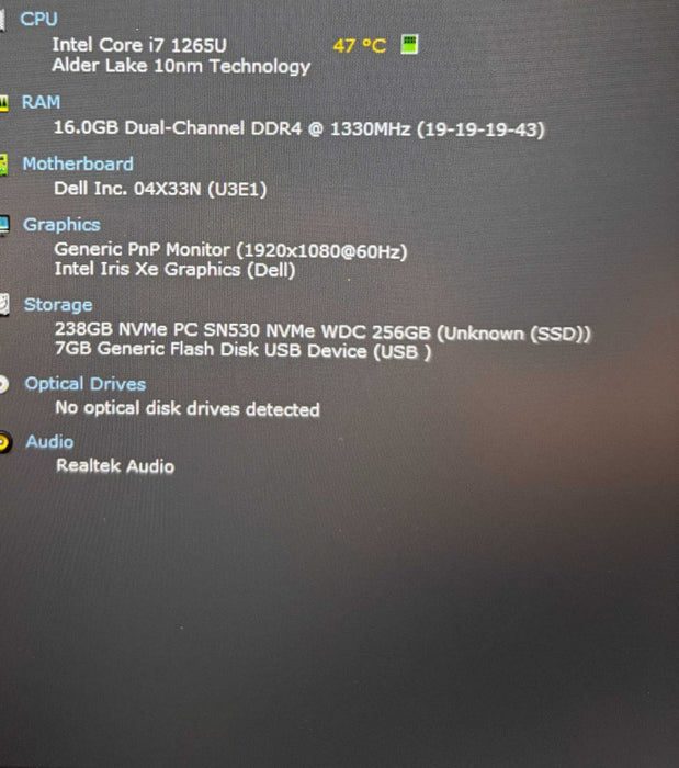 Dell Latitude 5430 i7-1265U 16GB 256SSD No Power Adapter READ!  Lap200