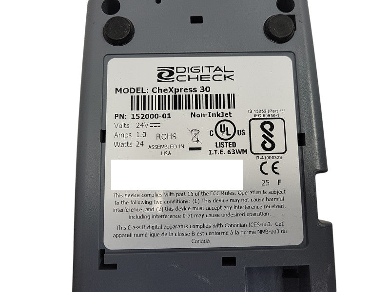 Digital Check CheXpress 30 CX30 USB Check Scanner No AC READ $