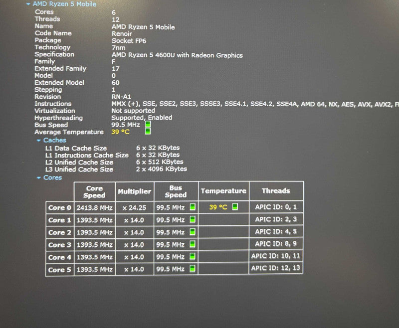 Lenovo ThinkBook 13S G2 "2K" LCD AMD Ryzen 5 4600U 8GB RAM 256GB SSD READ  Lap200