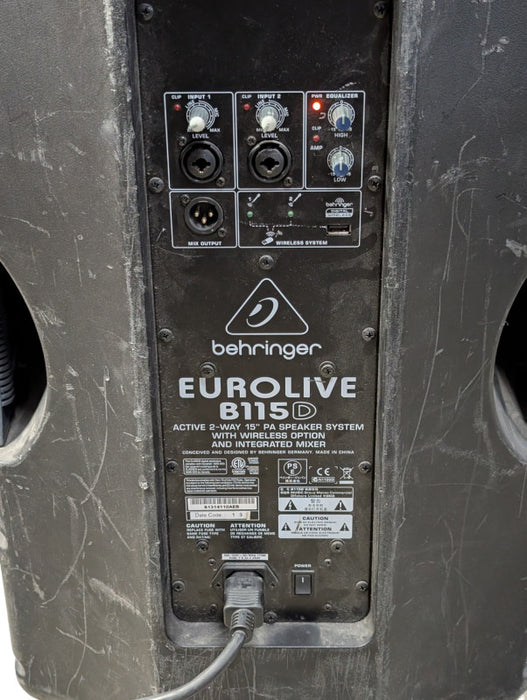 Behringer EUROLIVE B115D Active 2-Way Speaker with integrated Mixer READ  -