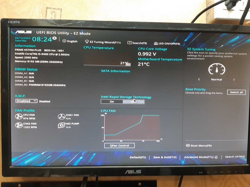Custom SFF Desktop i5-9400 2.90 GHz 8GB DDR4, NO HDD/ NO HDD Caddie