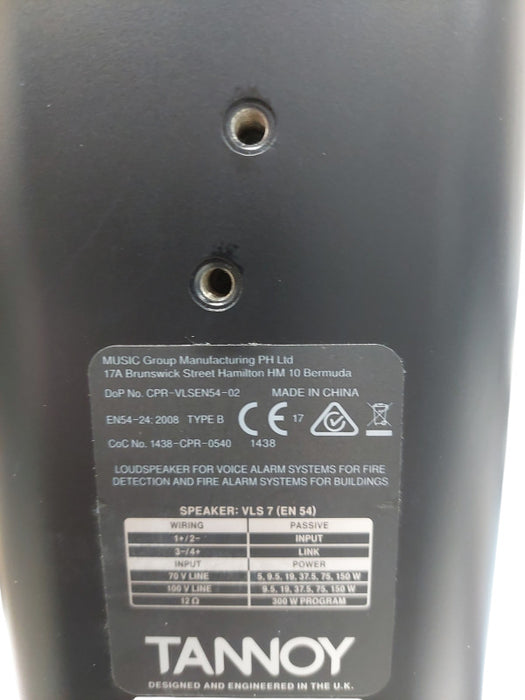 Tannoy Passive Column Array Loud Speaker Black 300Watt Set Model: VLS7  =