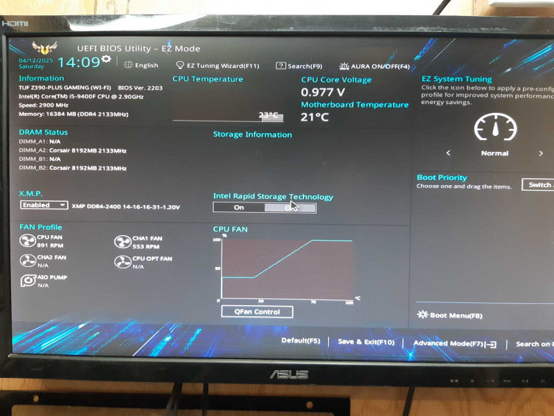 Deep Cool Gaming Tower, TUF Z390-Plus i5-9400F 2.90 GHz 16GB DDR4, No HDD