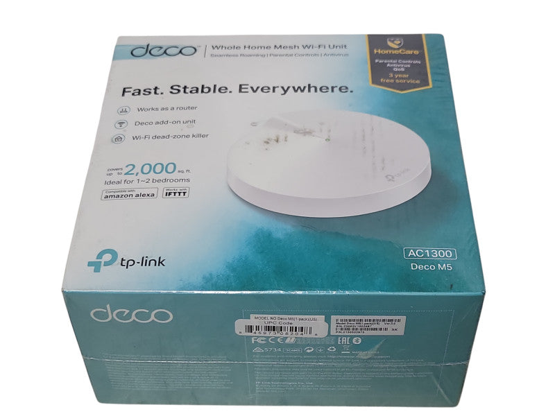 New TP-Link Whole home Mesh WI-FI Unit AC1300 Deco M5(1-Pack)(US) Ver:3.0 _