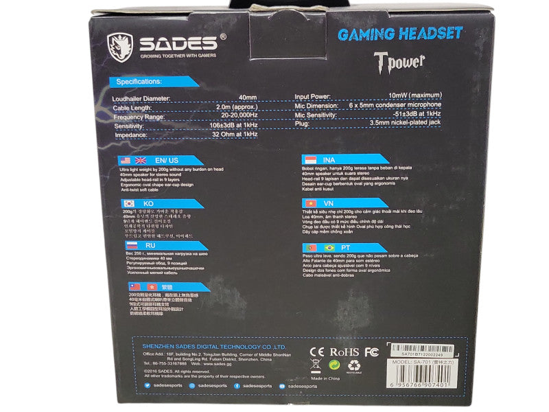 New SADES T Power Stereo Gaming Headset USB Headsets _