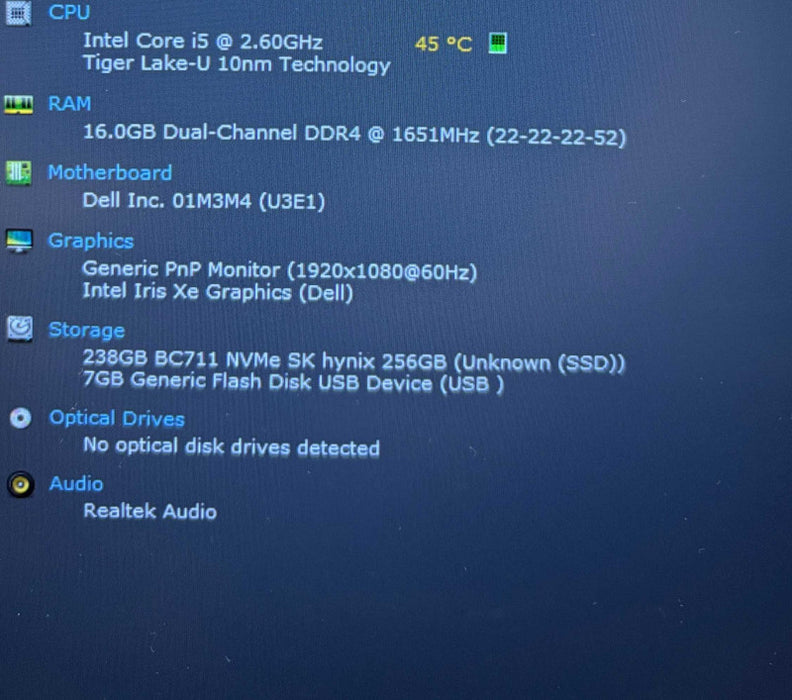 Dell Latitude 5420 Core i5-1145G7@2.6GHz 16GB RAM 256GB SSD READ!  Lap200