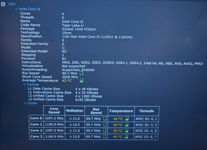 Dell Latitude 5420 Core i5-1145G7@2.6GHz 16GB RAM 256GB SSD READ!  Lap200