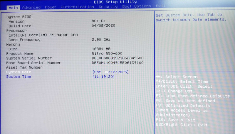 Custom Tower ACER, Intel i5-9400F CPU 2.90GHz, 16GB RAM - NO HDD [READ]