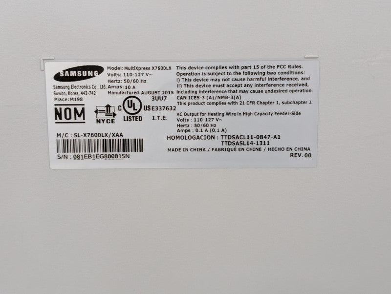 Samsung MultiXpress X7600LX Color Laser MFP High Volume Printer  -