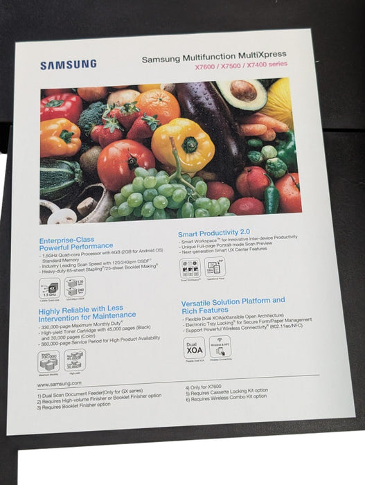 Samsung MultiXpress X7600LX Color Laser MFP High Volume Printer  -
