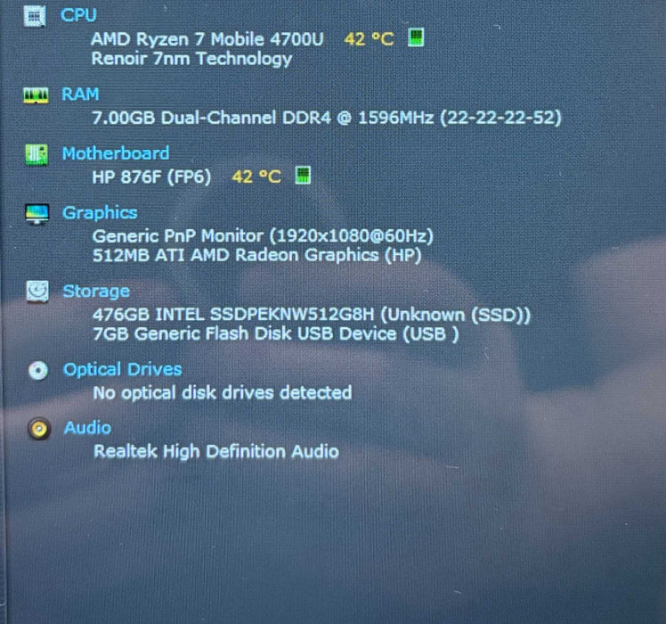 HP ENVY x360 Convertible 15 TOUCH Ryzen 7 4700U 8GB RAM 512GB SSD  Lap200