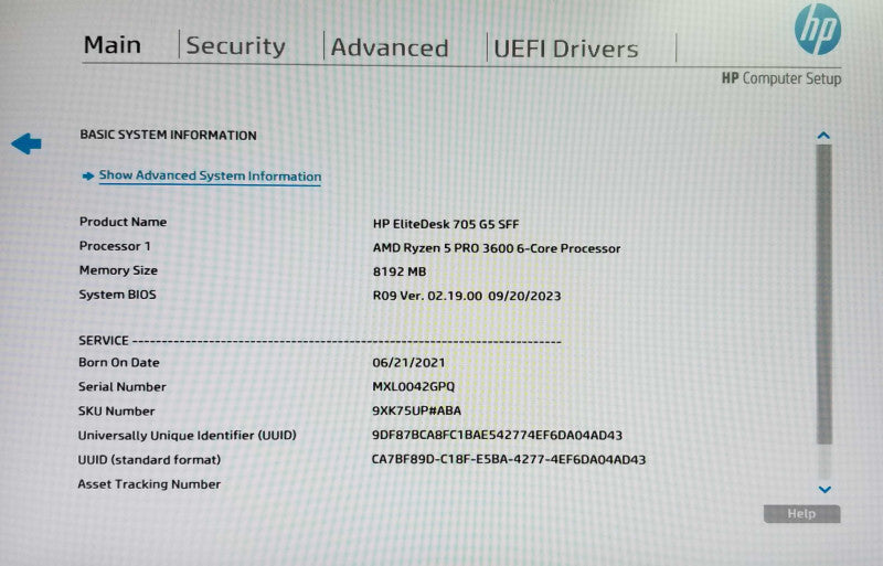 HP EliteDesk 705 G5 SFF, AMD Ryzen 5 Pro 3600 CPU, 8GB RAM - NO HDD - READ