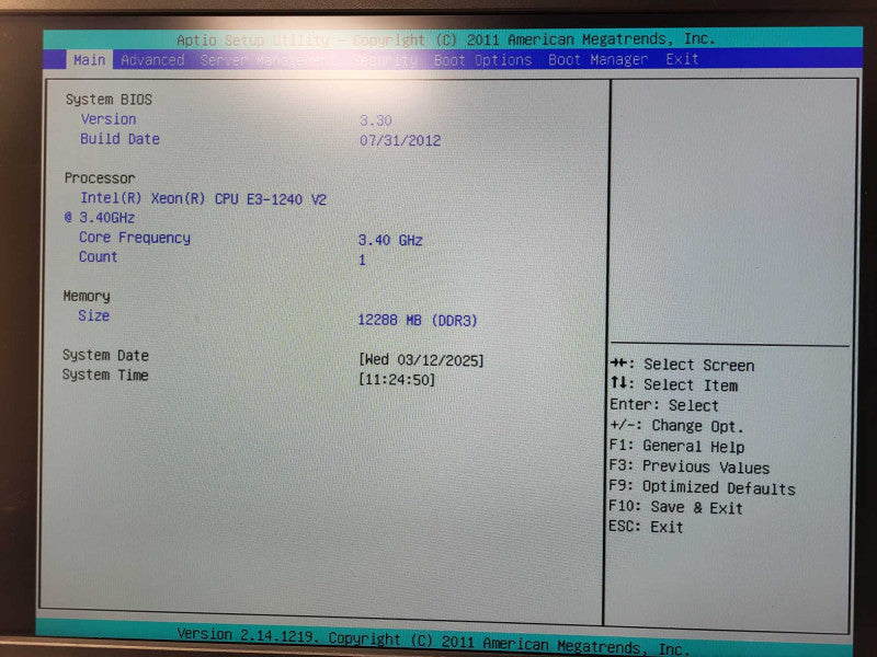 Lenovo TS430 Tower 3.5" E3-1240 v2 @ 3.3GHz 12GB RAM 9240-8i RAID No HDD $