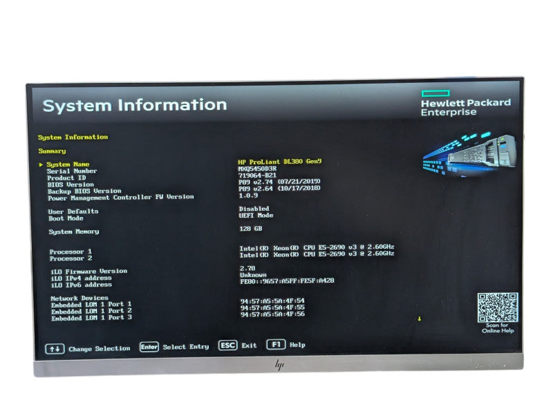 HP ProLiant DL380 Gen9 2x Intel Xeon E5-2690 v3 128GB RAM P440ar RAID  -