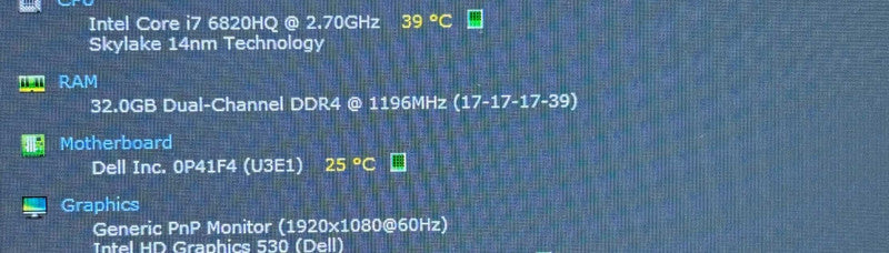 Dell Precision 7720 i7-6820HQ Quadro P3000 6GB GPU 32GB 512SSD FRENCH READ!  Lap200
