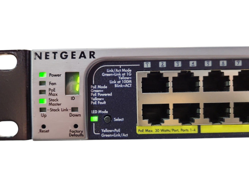 Netgear GS748TPS 48-port PoE Gigabit Switch w/ 4x SFP 2x HDMI Stacking VLAN
