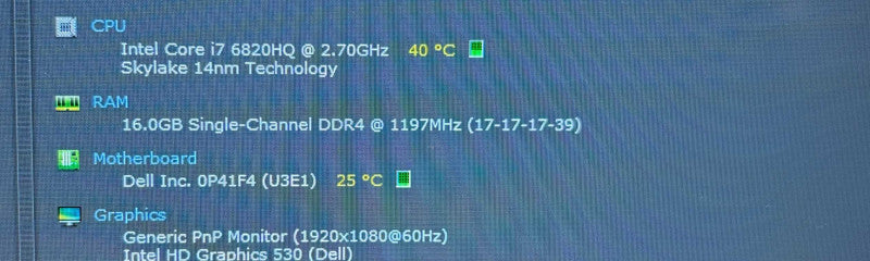 Dell Precision 7720 i7-6820HQ Quadro P3000 6GB GPU 16GB 512SSD FRENCH READ!  Lap200