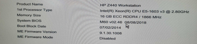 HP Z440 Workstation - Xeon E5-1603 v3 | 16GB DDR4 | NO HDD/GPU