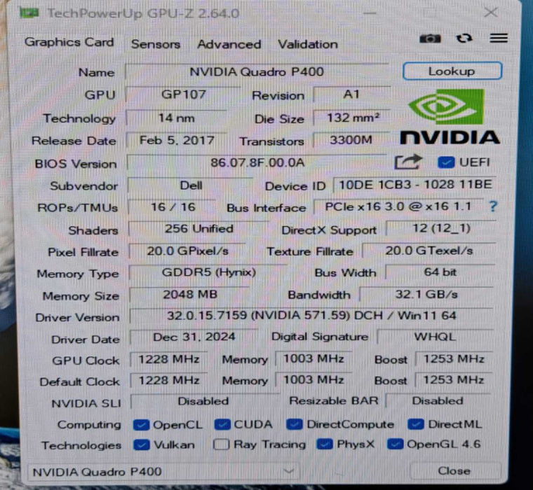 NVIDIA Quadro P400 2GB GDDR5 Graphics Card | 3xMiniDP High Profile