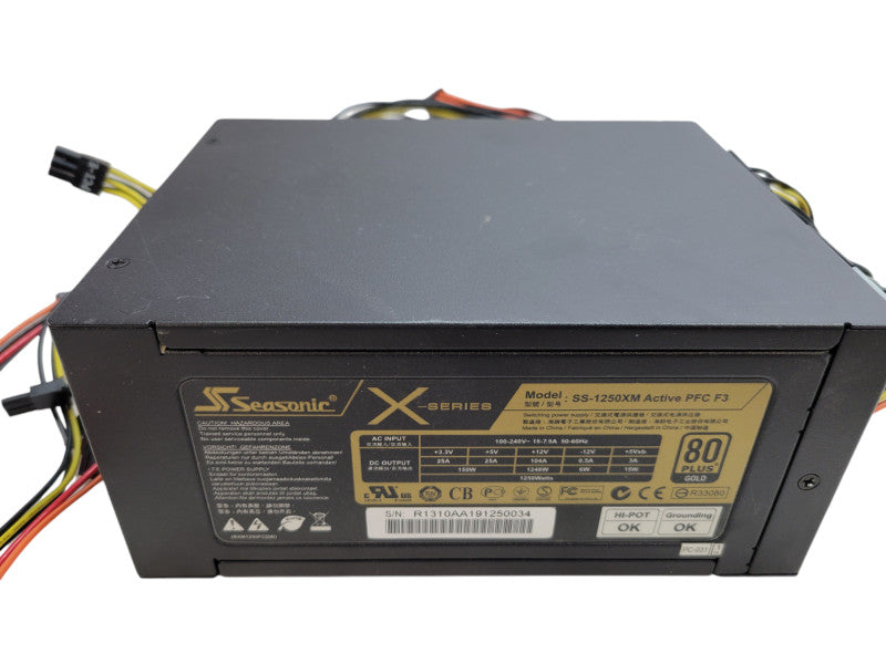 SEASONIC SS-1250XM2 ACTIVE PFC F3 X-1250 1250 WATT POWER SUPPLY + Cables %