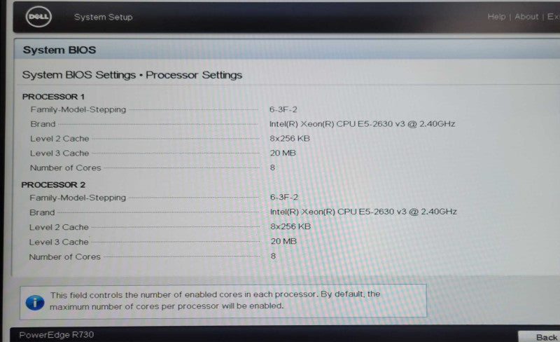 Dell PE R730 2x Xeon E5-2630v3 2.40GHz 64GB H730 Mini 5x 1.2TB SAS 2x PSU _