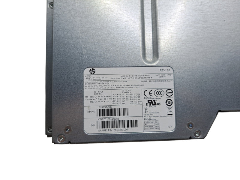 HP Z640 925W Switching PSU Power Supply Unit | 719797-002 TESTED
