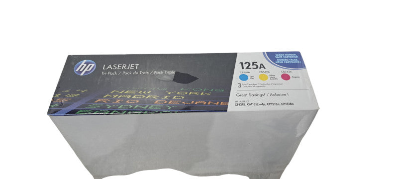 Set of 3 Genuine HP LaserJet 125A Cyan Yellow Magenta Print Cartridges
