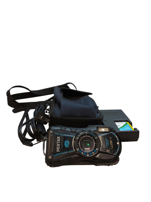 PENTAX WG-90 Blue Standard-Class, Waterproof Digital Compact Camera w/CASE