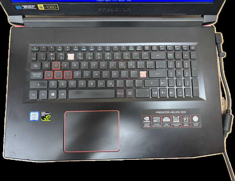 Acer Predator HELIOS300 i7-8750H Bad Keyboard/Battery For Parts/Repair READ  Lap200