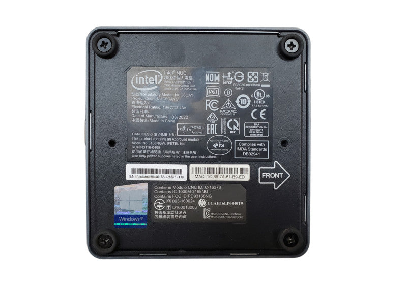 Intel NUC NUC6CAY Mini PC Celeron J3455 8GB DDR3 - No HDD