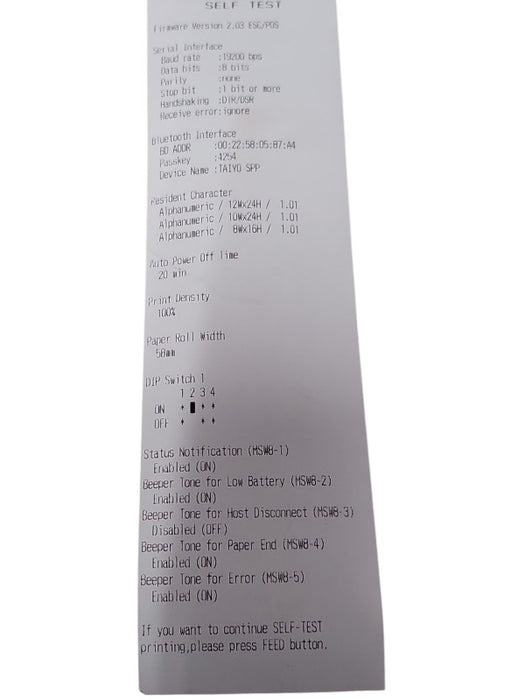 Epson TM-P60 POS Thermal Receipt Printer Bluetooth M196B, READ _