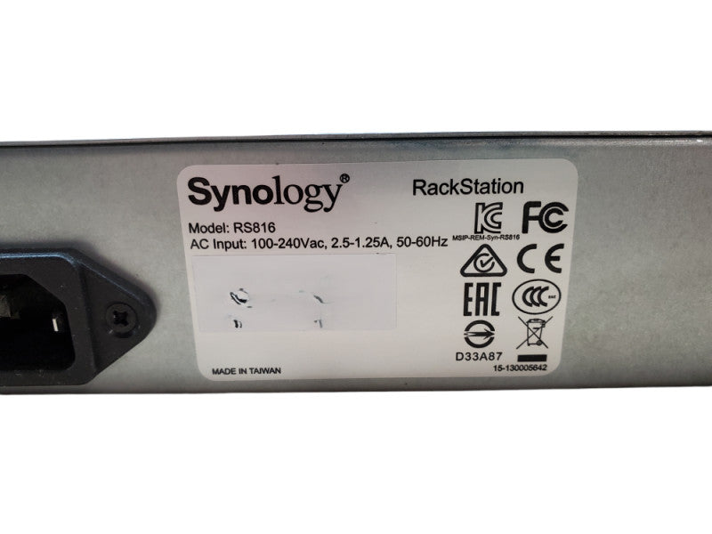 Synology  RackStation RS816 4-bay NAS - No HDD